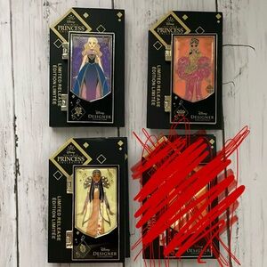 Disney Princess Designer Pins 3 PACK